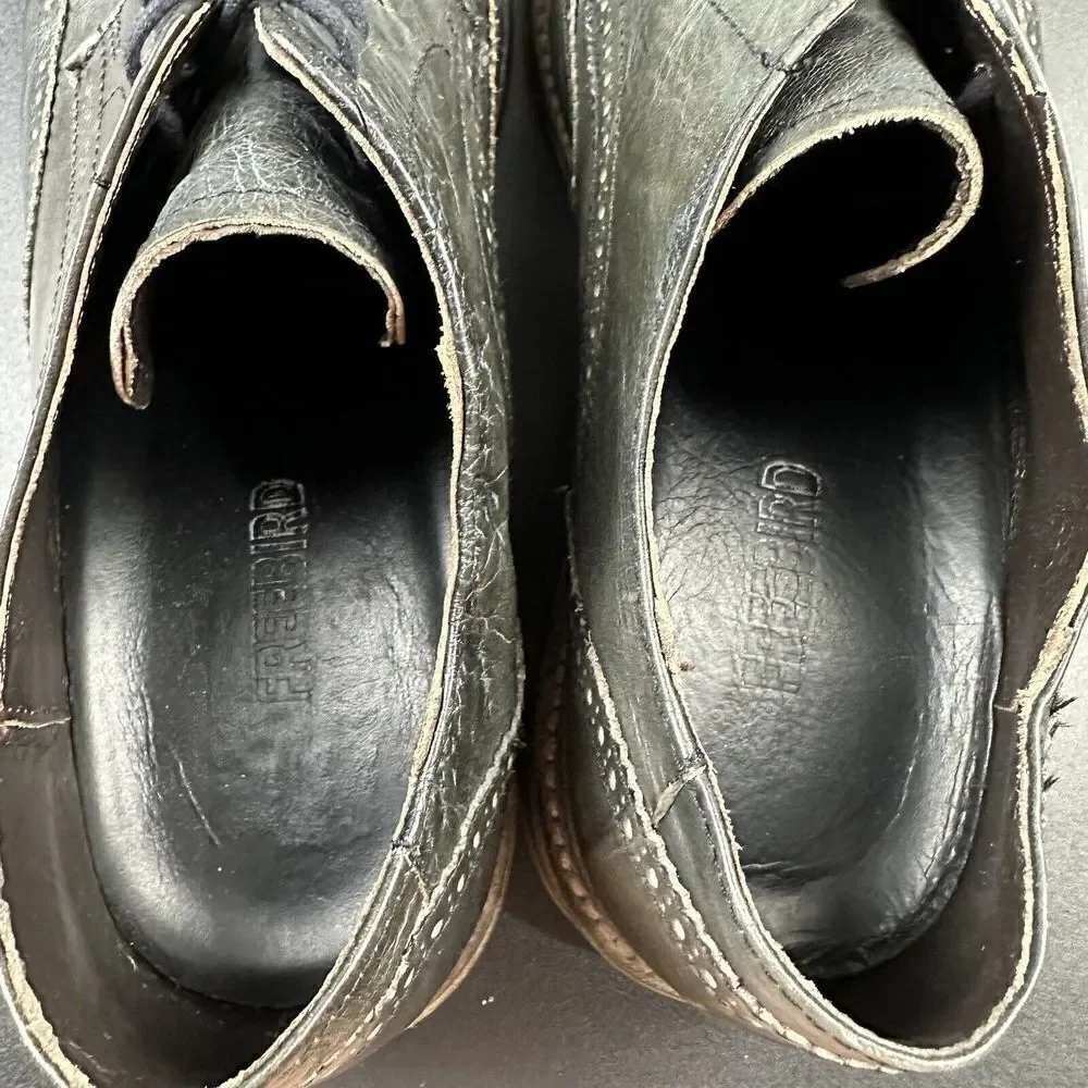 Freebird Shoes Mens 12 Kensington Olive Oxford Wingtip Leather Almond Toe